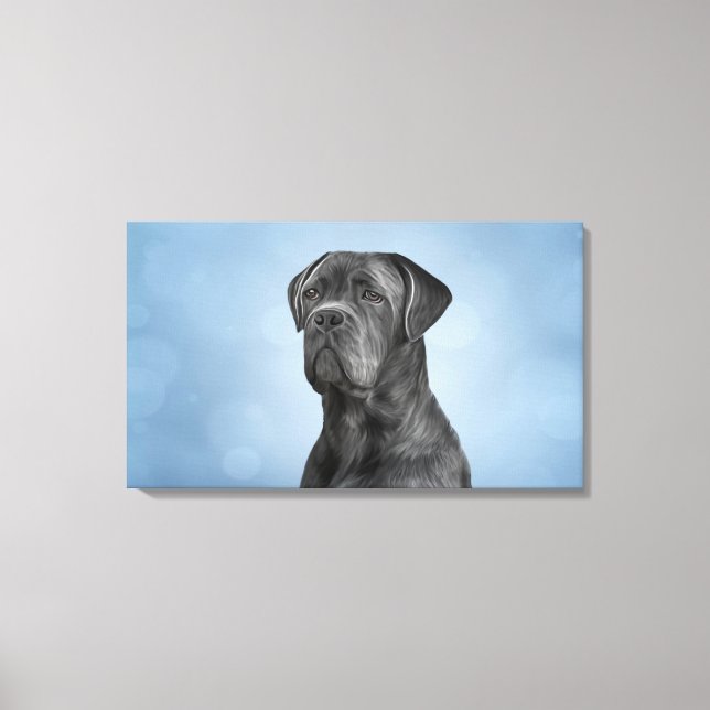 Zeichnend Hund Cane Corso - Italienischer Mastiff Leinwanddruck (Vorderseite)