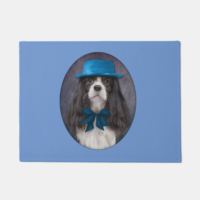 Zeichnend Hund Cavalier King Charles Spaniel Fußmatte (Vorderseite)