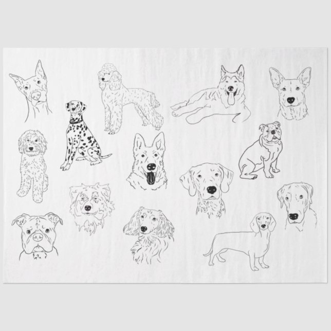 Zeichnend Hund Seidenpapier (Vorderseite)