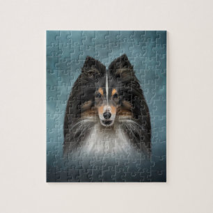 Zeichnend Hund Shetland Sheepdog, Sheltie