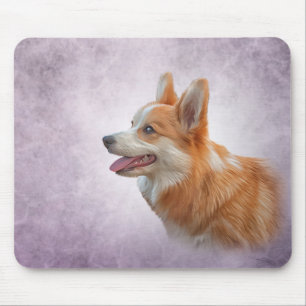 Zeichnend Hund Welsh Corgi Mousepad
