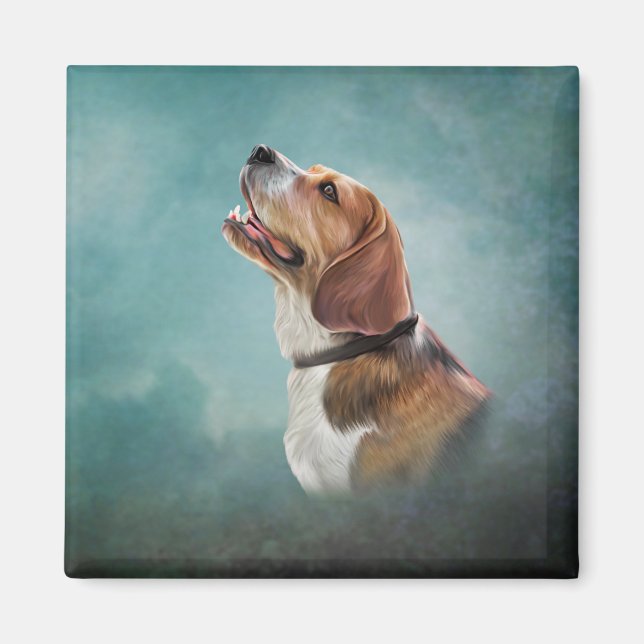 Zeichnend Hunde-Beagle Magnet (Vorne)