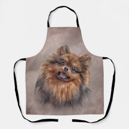 Zeichnend Hunde Spitz Spitz Fleece Blanket Schürze