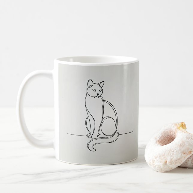 zeichnend Katze Kaffeetasse (Mit Donut)