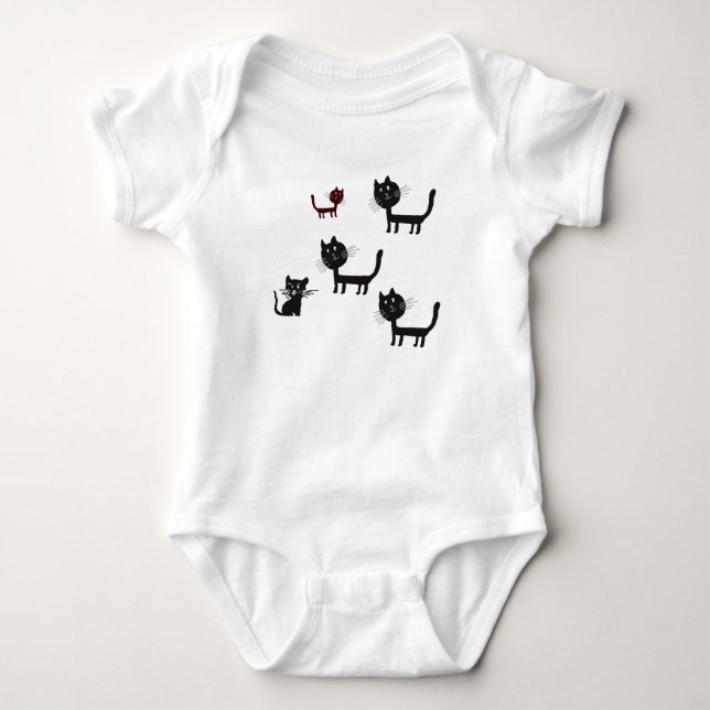 Zeichnend Katzen für Baby Jersey Bodysuit Baby Strampler (Vorderseite)