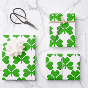 Zeichnend Kleeblatt-Gebäude-Blöcke Geschenkpapier Set