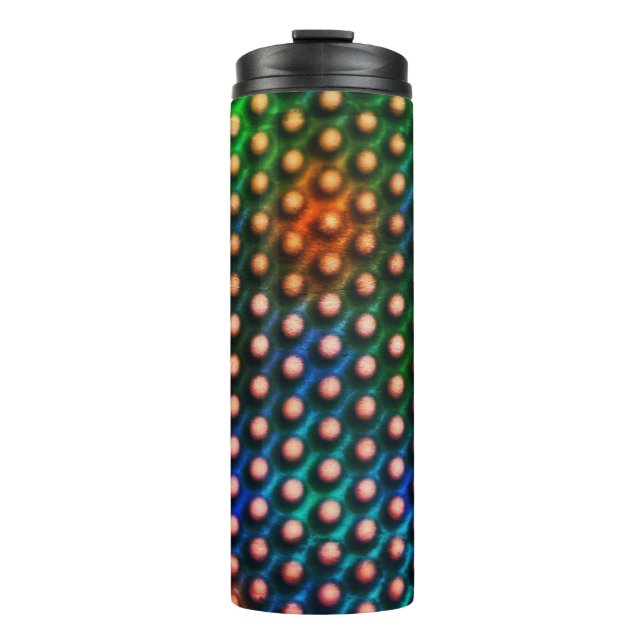 Zeichnend Kreise, die wie Kugeln oder Löcher ausse Thermosbecher (Vorderseite)