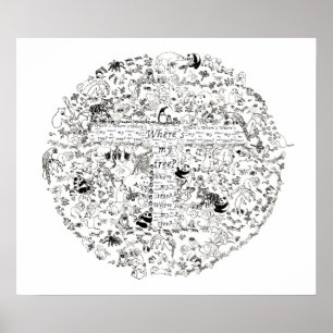Zeichnend Kunst auf dem Planeten Erde für gefährde Poster