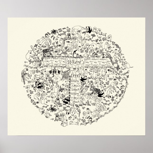 Zeichnend Kunst auf dem Planeten Erde für gefährde Poster (Vorne)