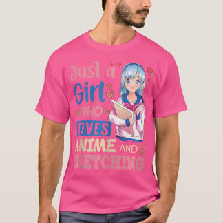 Zeichnend Kunstgeschenke nur ein Mädchen, das Anim T-Shirt