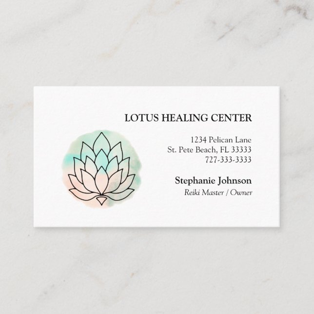 Zeichnend Logo für Elegant Lotus Line Visitenkarte (Vorderseite)