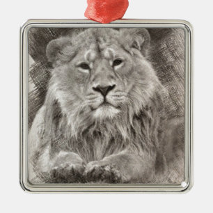 Zeichnend Löwe Ornament Aus Metall