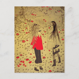 zeichnend Mädchen Postkarte
