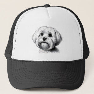 Zeichnend maltesischer Hund Truckerkappe
