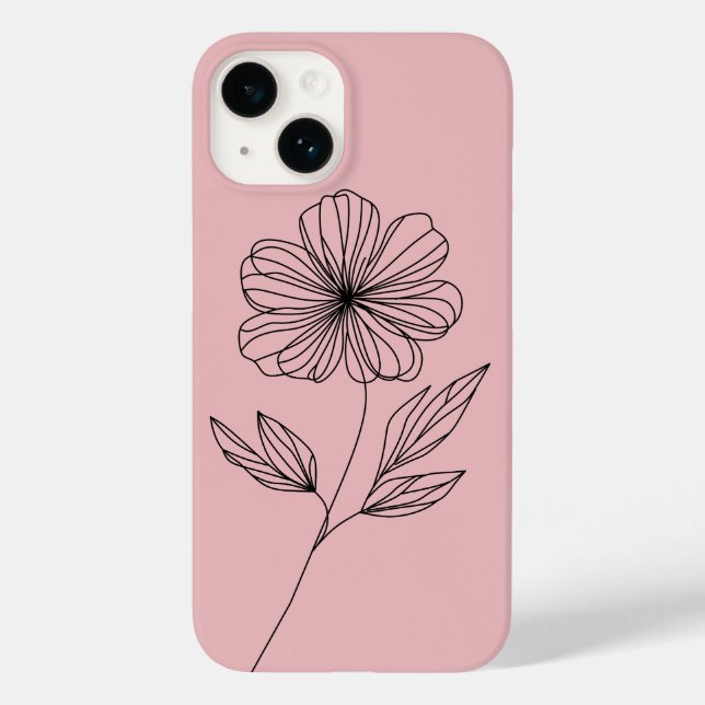 Zeichnend Minimalistische Blume Case-Mate iPhone 14 Hülle (Rückseite)