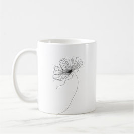 Zeichnend Minimalistische Blume Kaffeetasse