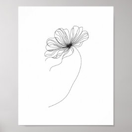 Zeichnend Minimalistische Blume Poster