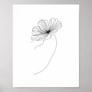 Zeichnend Minimalistische Blume Poster