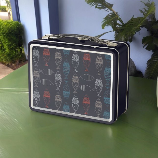 Zeichnend Muster Metall Brotdose (Lunchbox )