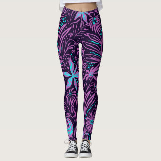 zeichnend Musterblätter Leggings