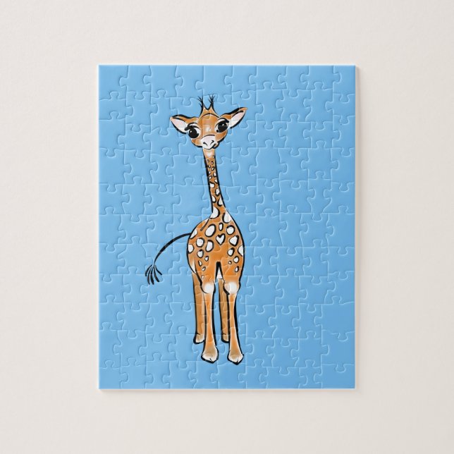 zeichnend niedliche Giraffe, Safaritiere (Vertikal)