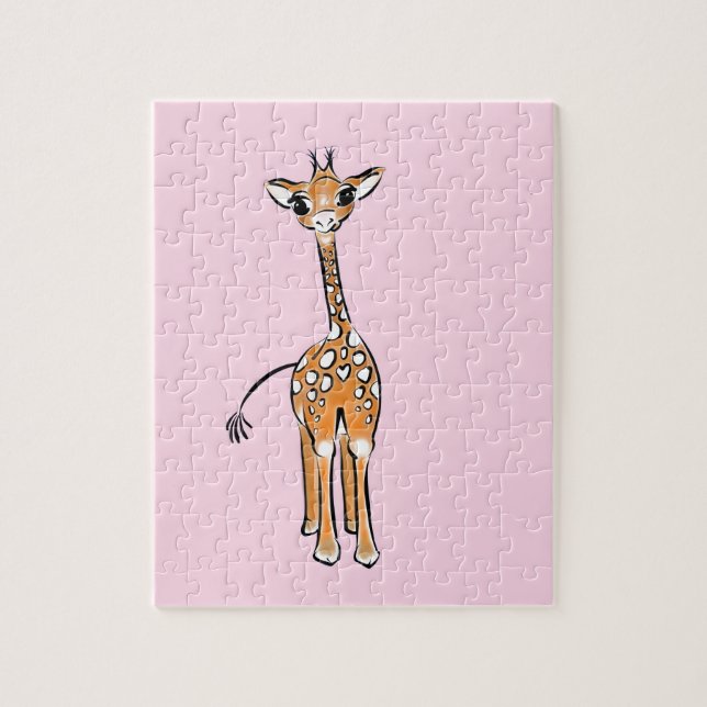 zeichnend niedliche Giraffe, Safaritiere (Vertikal)