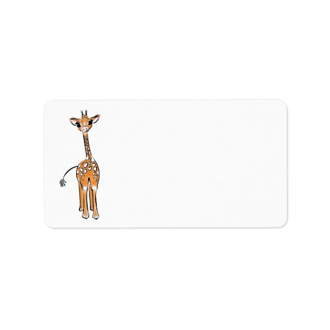 zeichnend niedliche Giraffe, Safaritiere Adressaufkleber (Vorne)