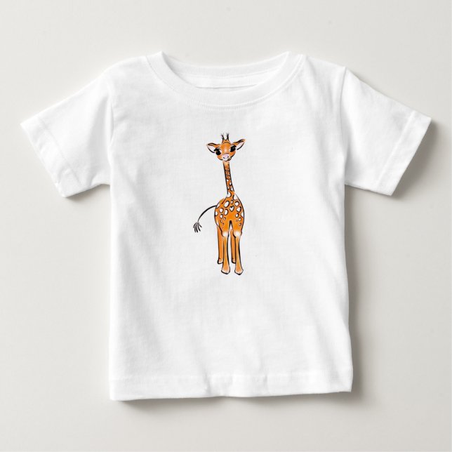 zeichnend niedliche Giraffe, Safaritiere Baby T-shirt (Vorderseite)