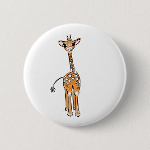 zeichnend niedliche Giraffe, Safaritiere Button