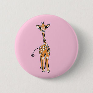 zeichnend niedliche Giraffe, Safaritiere Button