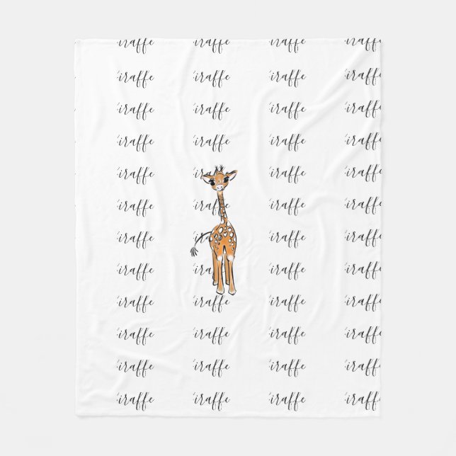 zeichnend niedliche Giraffe, Safaritiere Fleecedecke (Vorderseite)