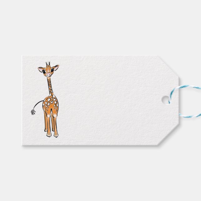 zeichnend niedliche Giraffe, Safaritiere Geschenkanhänger (Vorderseite (Horizontal))