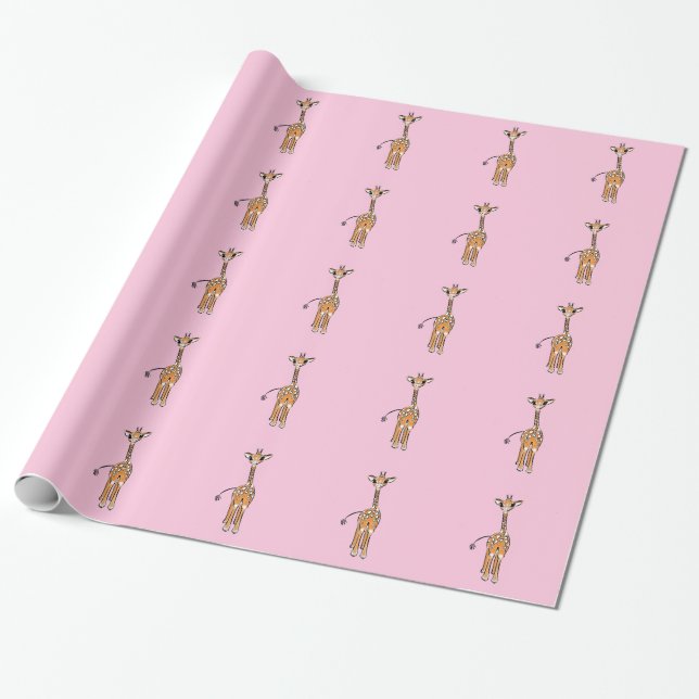 zeichnend niedliche Giraffe, Safaritiere Geschenkpapier (Ungerollt)