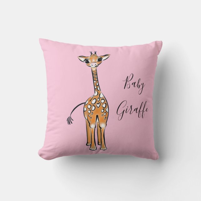 zeichnend niedliche Giraffe, Safaritiere Kissen (Vorderseite)