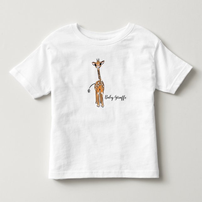 zeichnend niedliche Giraffe, Safaritiere Kleinkind T-shirt (Vorderseite)