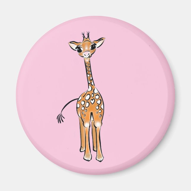 zeichnend niedliche Giraffe, Safaritiere Magnet (Vorne)