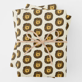 zeichnend niedlicher Löwe Geschenkpapier Set
