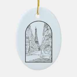 Zeichnend Paris, Frankreich Keramik Ornament