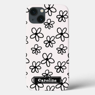zeichnend personalisiertes Blumenhandy in Schwarzw Case-Mate iPhone Hülle