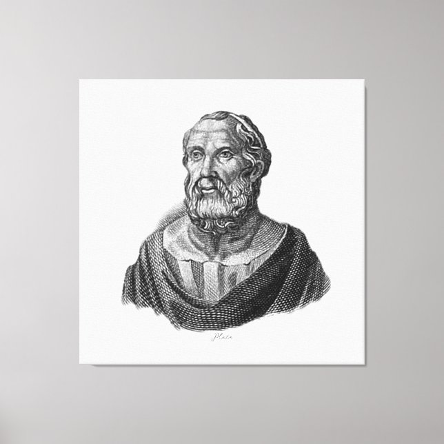 Zeichnend Portrait des griechischen Philosophen Pl Leinwanddruck (Vorderseite)