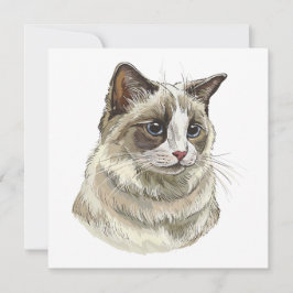 Zeichnend Ragdoll-Katze Einladung