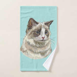 Zeichnend Ragdoll-Katze Handtuch