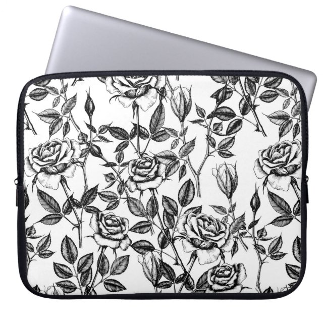 zeichnend Rose Laptopschutzhülle (Vorderseite)