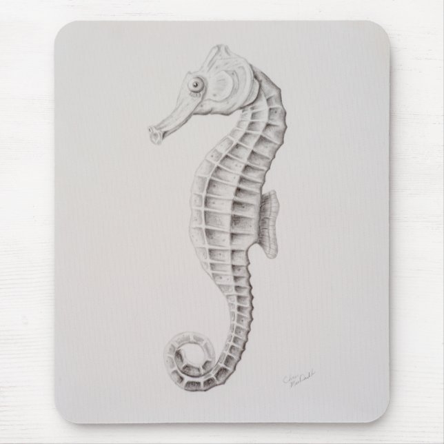Zeichnend Seepferd an der Küste Mousepad (Vorne)