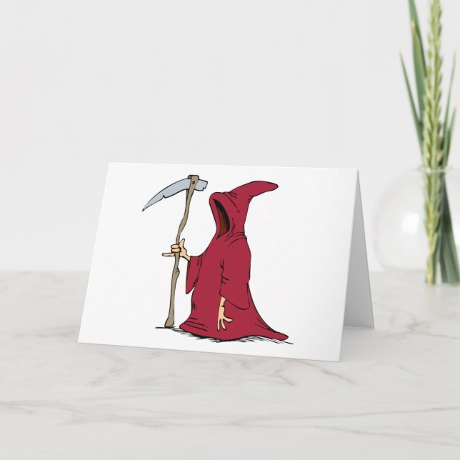 Zeichnend Sensenmann Karte (Vorderseite)