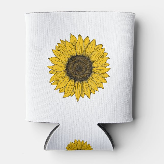 Zeichnend Sonnenblume Dosenkühler (Vorderseite)