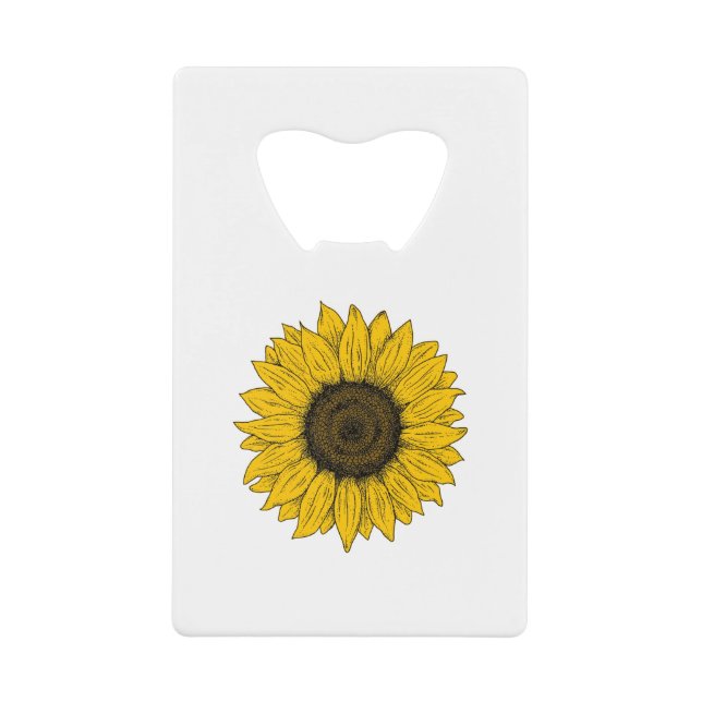 Zeichnend Sonnenblume Geldbeutel Flaschenöffner (Vorderseite)