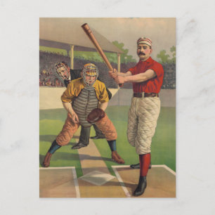Zeichnend Vintag-Sport-Baseballkarte Postkarte