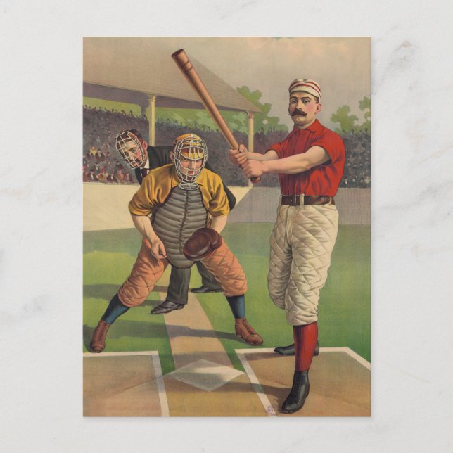 Zeichnend Vintag-Sport-Baseballkarte Postkarte (Vorderseite)