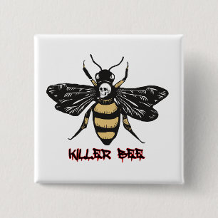 zeichnend Vintage Killerbiene Button